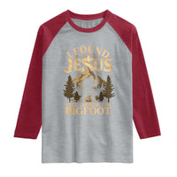 I Found Jesus Still Looking For Bigfoot Raglan Shirt Funny Christian Sasquatch Vintage Mountain