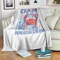 If Crabby Please Return To The Beach Throw Blanket Funny Summer Girl