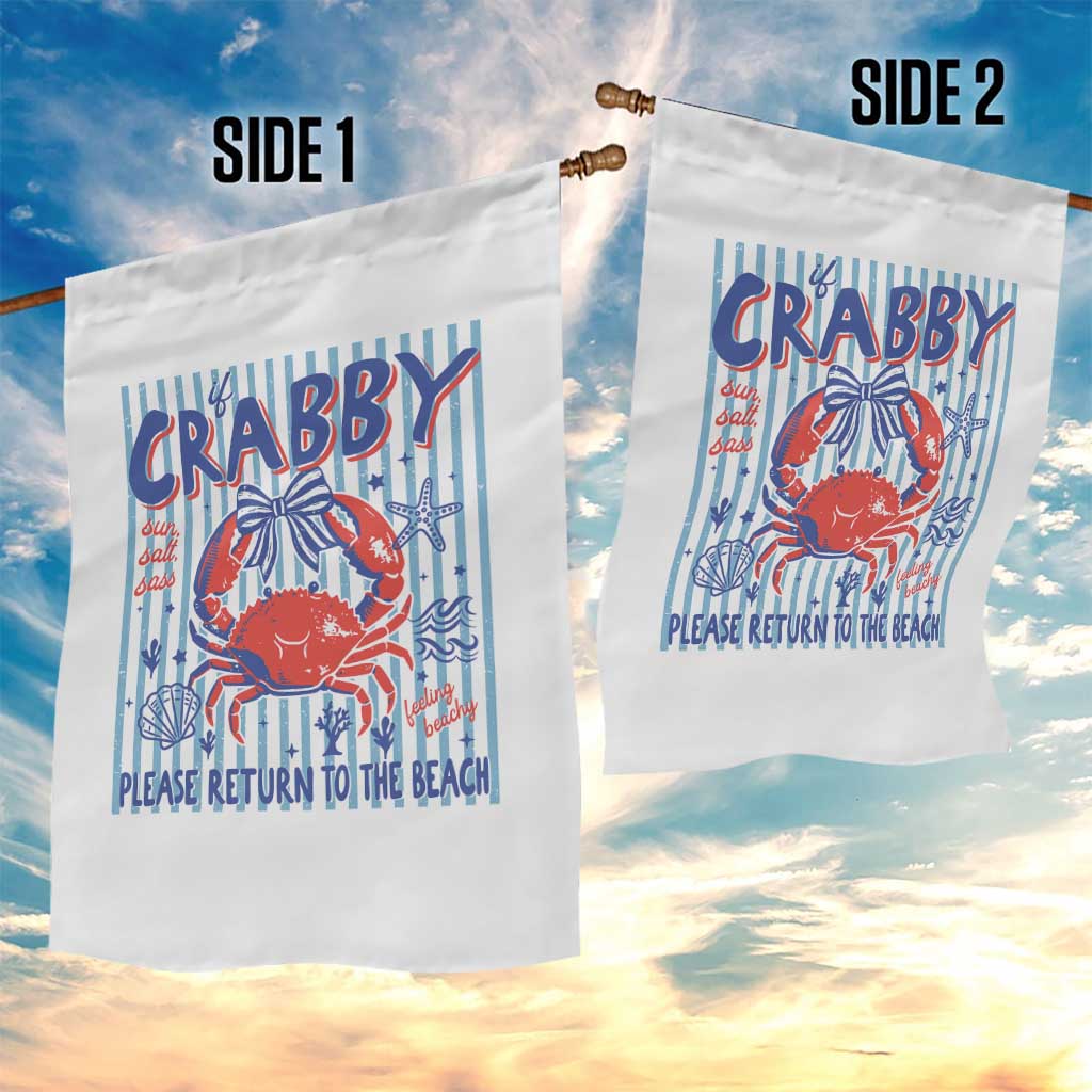 If Crabby Please Return To The Beach Garden Flag Funny Summer Girl