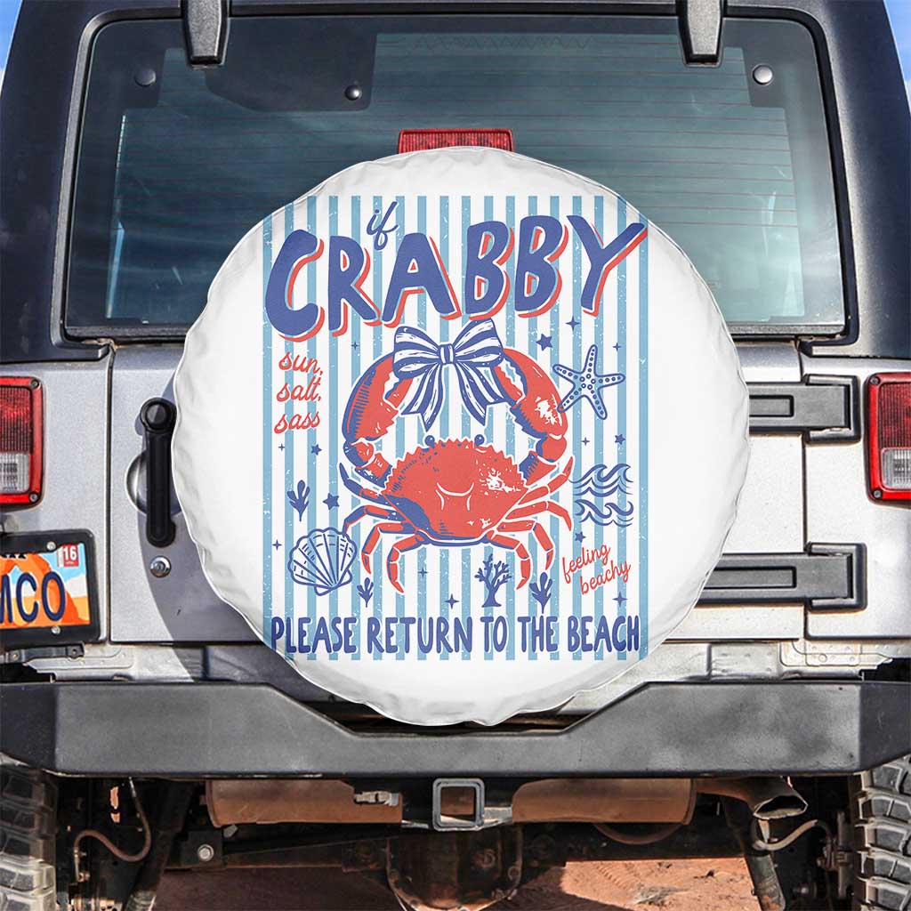 If Crabby Please Return To The Beach Spare Tire Cover Funny Summer Girl