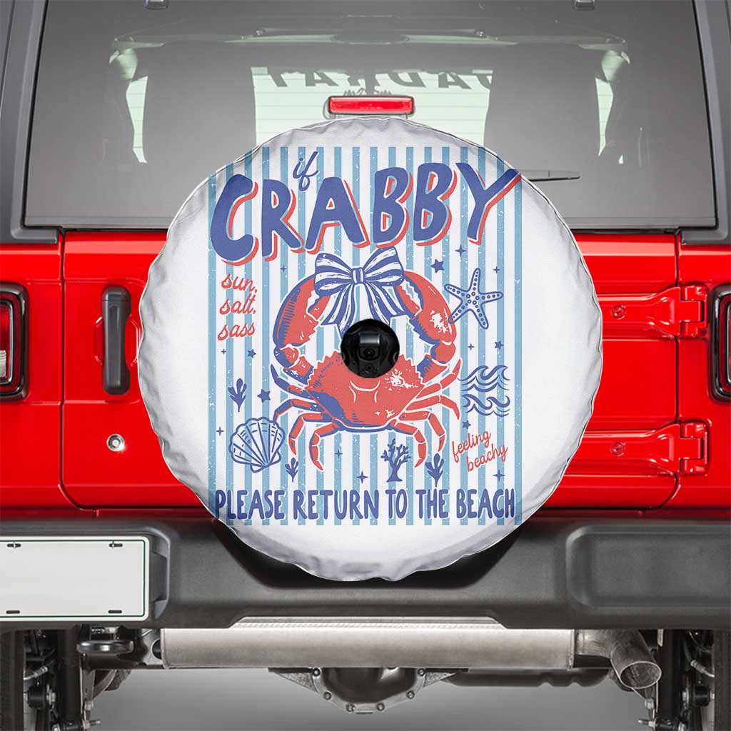 If Crabby Please Return To The Beach Spare Tire Cover Funny Summer Girl