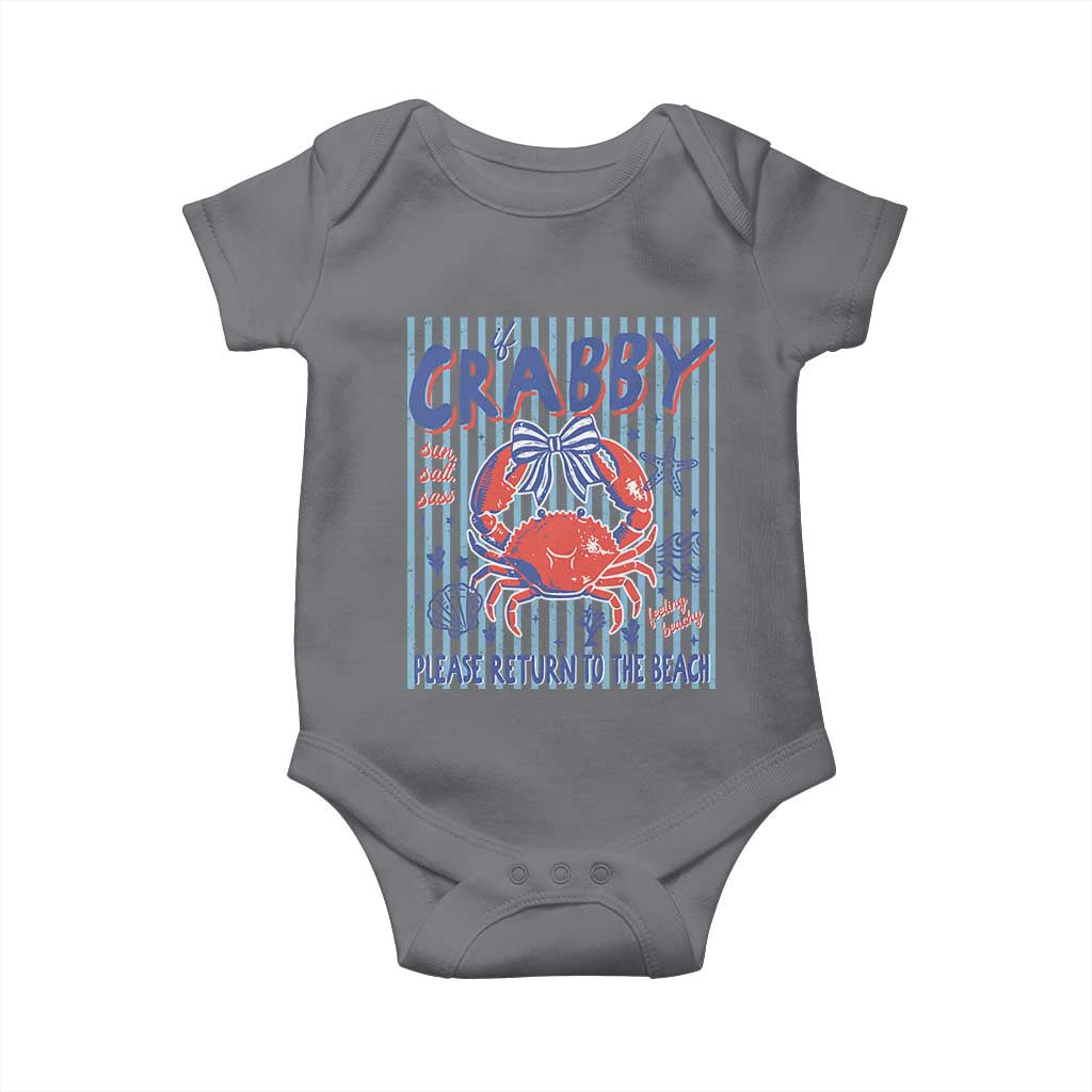 If Crabby Please Return To The Beach Baby Onesie Funny Summer Girl