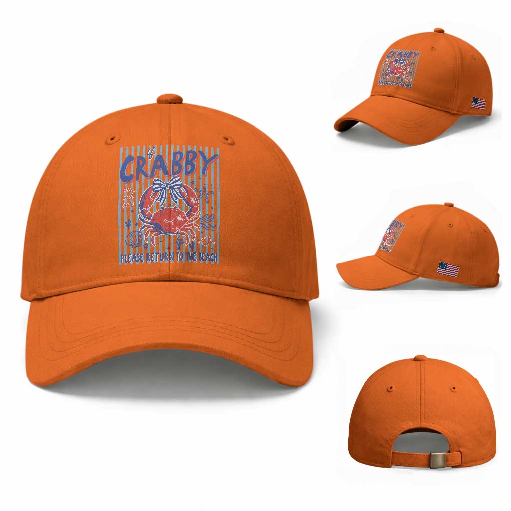 If Crabby Please Return To The Beach Baseball Cap Funny Summer Girl