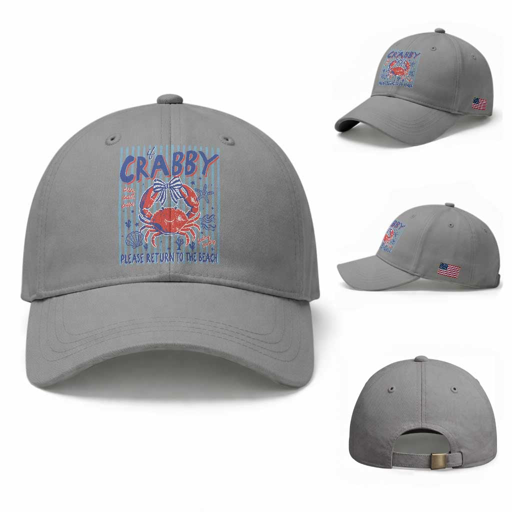 If Crabby Please Return To The Beach Baseball Cap Funny Summer Girl