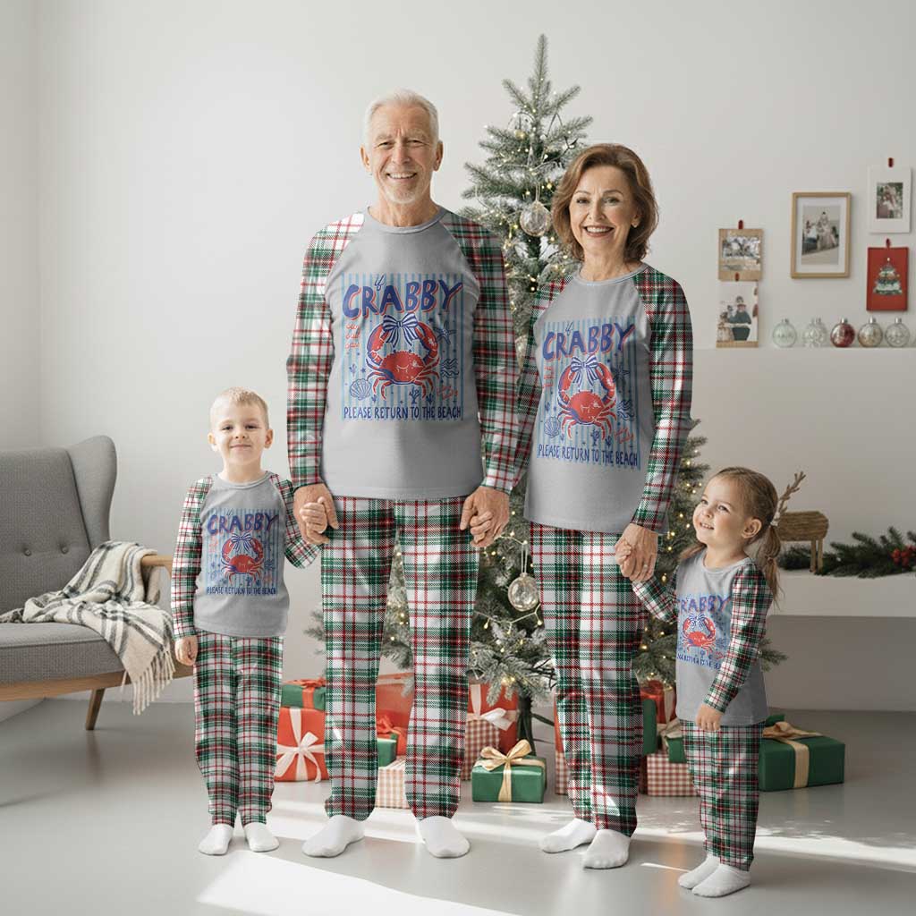 If Crabby Please Return To The Beach Plaid Pajama Set Funny Summer Girl