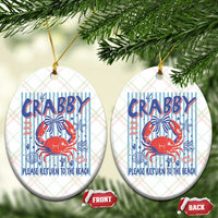 If Crabby Please Return To The Beach Ceramic Ornament Funny Summer Girl