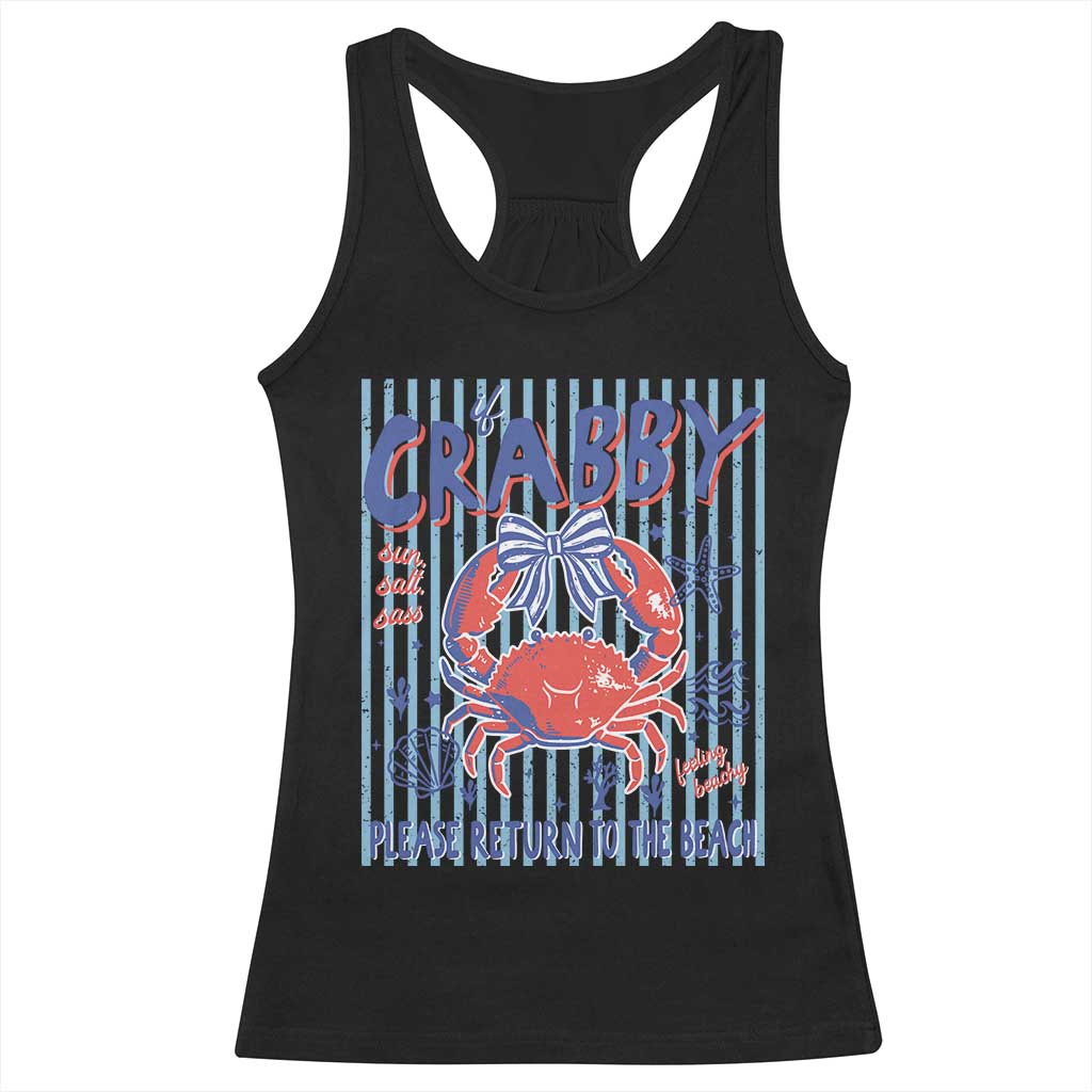 If Crabby Please Return To The Beach Racerback Tank Top Funny Summer Girl