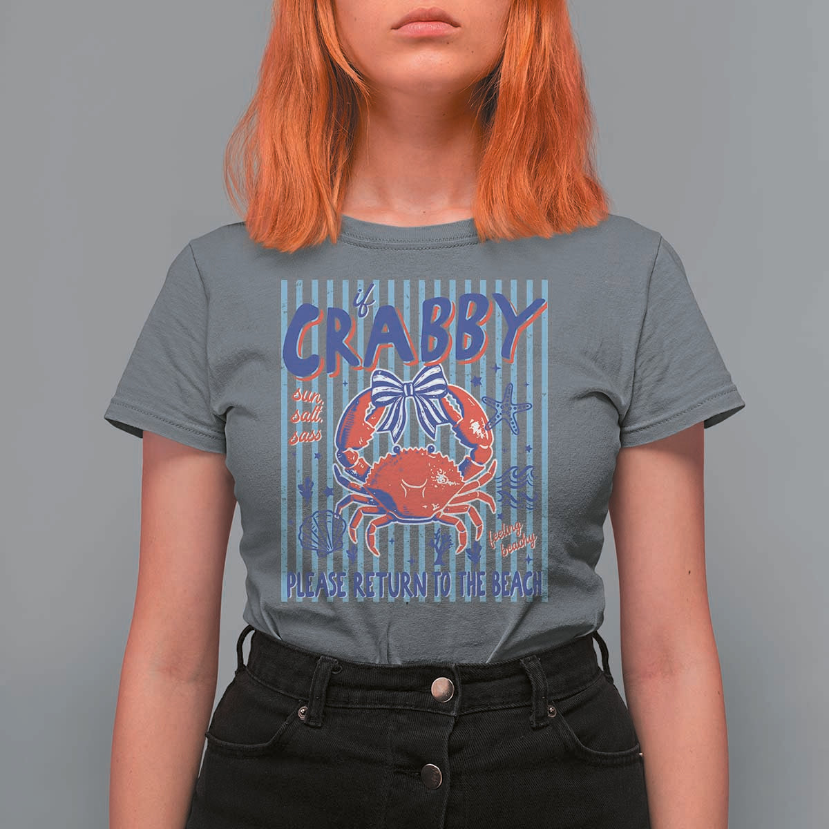 If Crabby Please Return To The Beach T Shirt For Women Funny Summer Girl