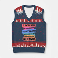 Test Day V-Neck Knit Sweater Vest Slay The Test Big Brain Energy Students Spirit