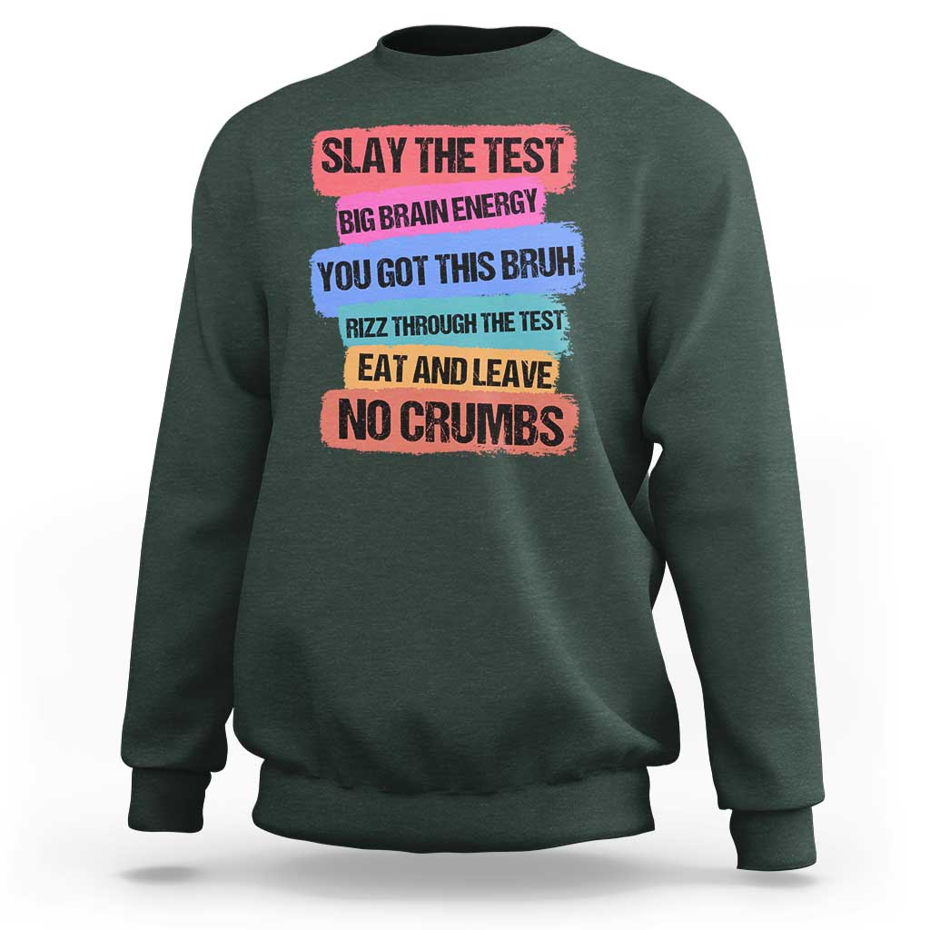Test Day Sweatshirt Slay The Test Big Brain Energy Students Spirit
