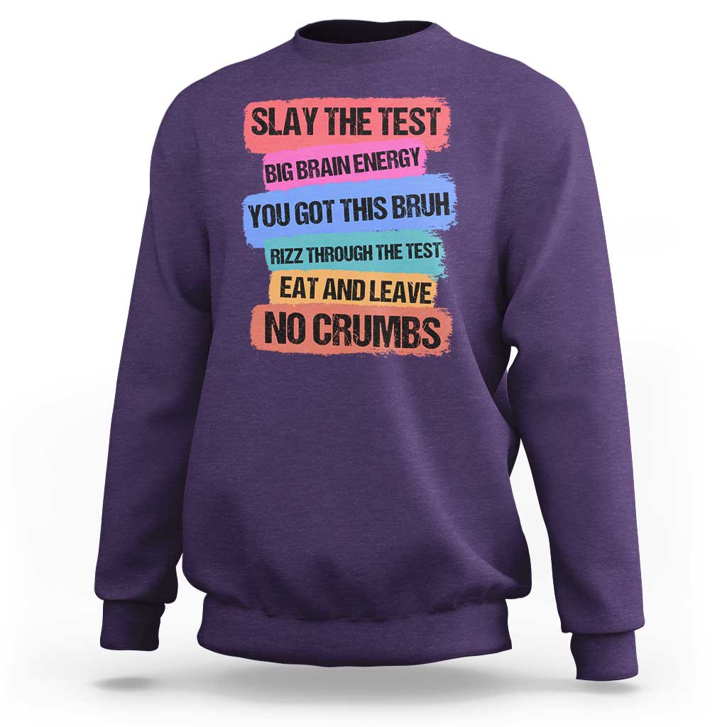 Test Day Sweatshirt Slay The Test Big Brain Energy Students Spirit