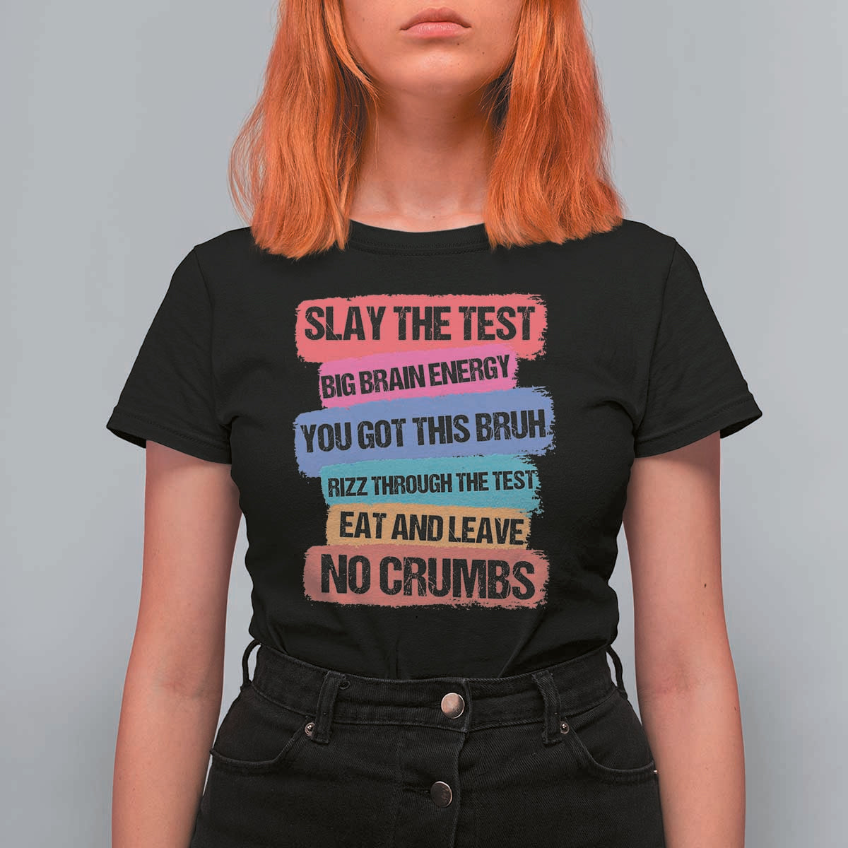 Test Day T Shirt For Women Slay The Test Big Brain Energy Students Spirit