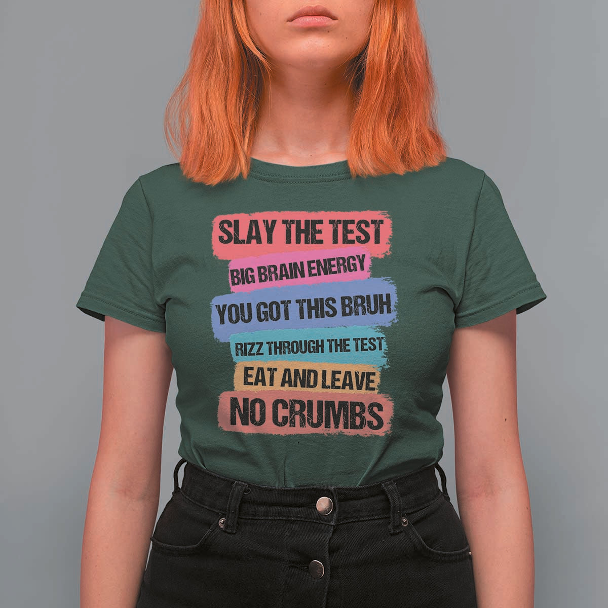 Test Day T Shirt For Women Slay The Test Big Brain Energy Students Spirit