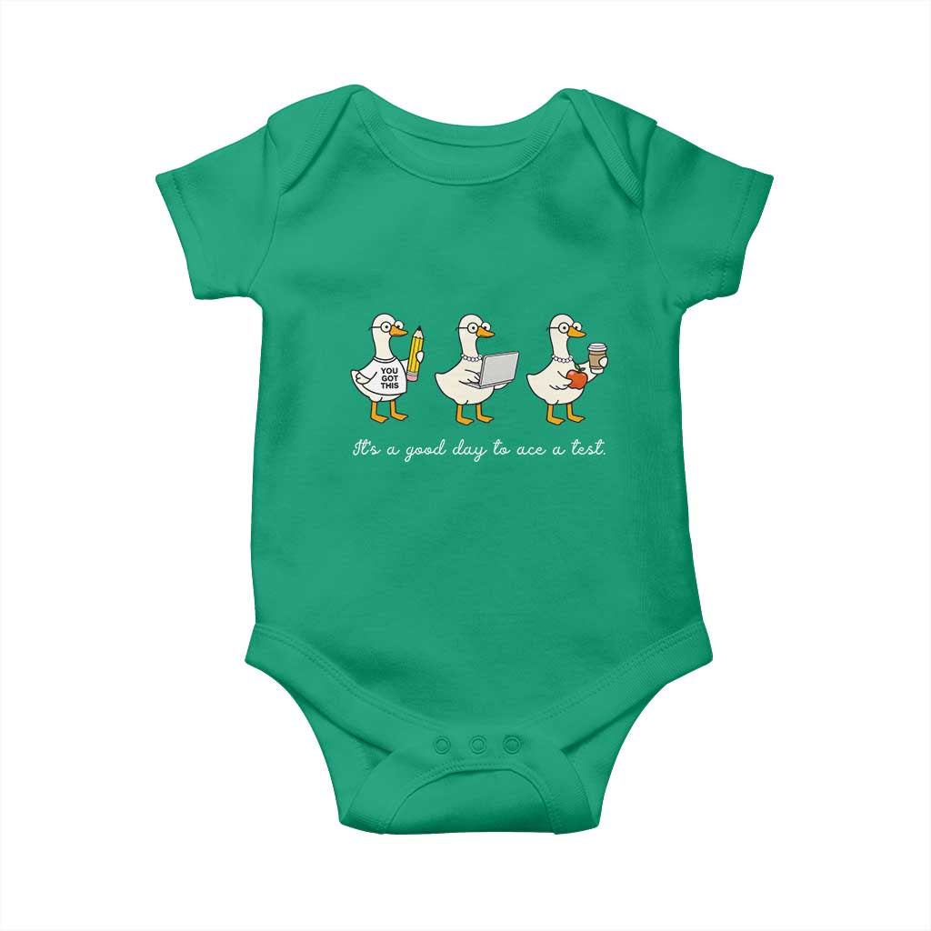 Silly Goose Test Day Baby Onesie It's A Good Day To Ace A Test Teacher Students