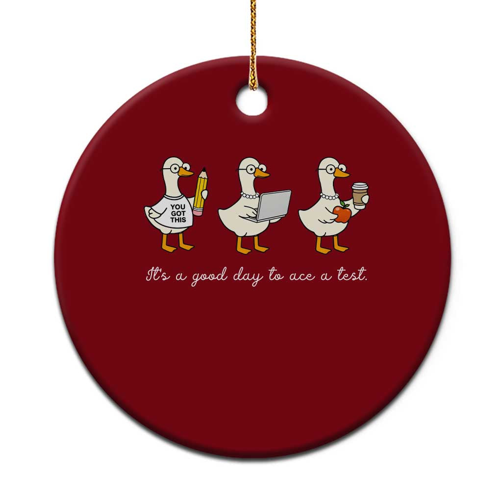 Silly Goose Test Day Ceramic Ornament It's A Good Day To Ace A Test Teacher Students