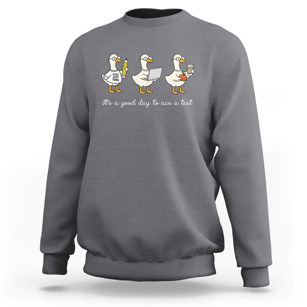 Silly Goose Test Day Sweatshirt It's A Good Day To Ace A Test Teacher Students