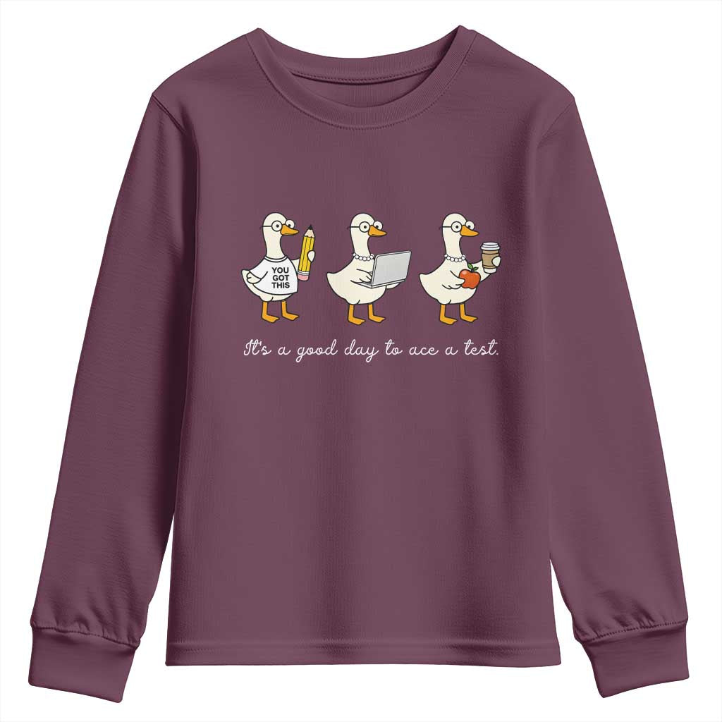 Silly Goose Test Day Youth Sweatshirt It's A Good Day To Ace A Test Teacher Students