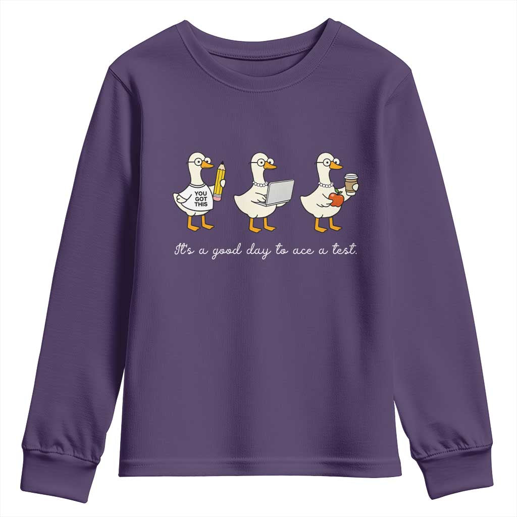 Silly Goose Test Day Youth Sweatshirt It's A Good Day To Ace A Test Teacher Students