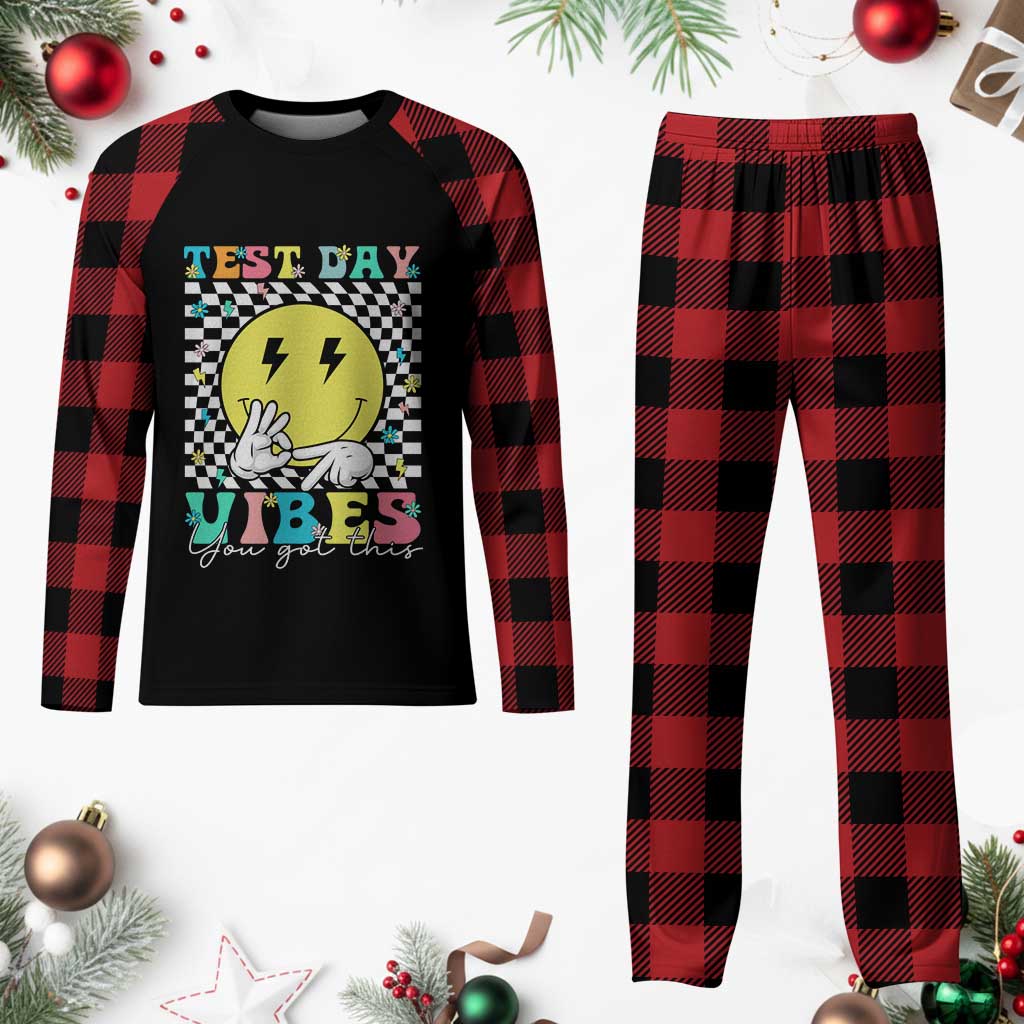 Test Day 67 Meme Plaid Pajama Set You Got This Testing Teacher Retro Grooves