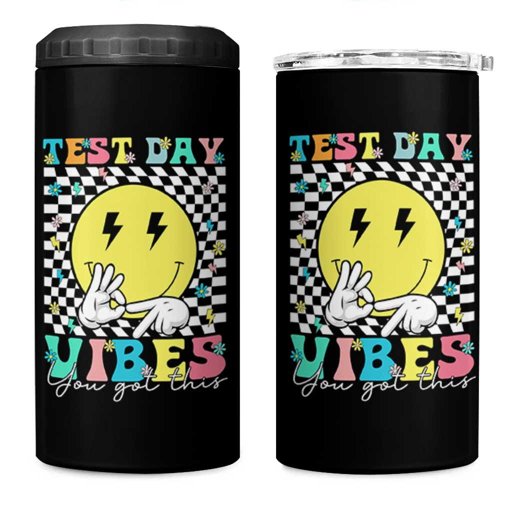 Test Day 67 Meme 4 in 1 Can Cooler Tumbler You Got This Testing Teacher Retro Grooves