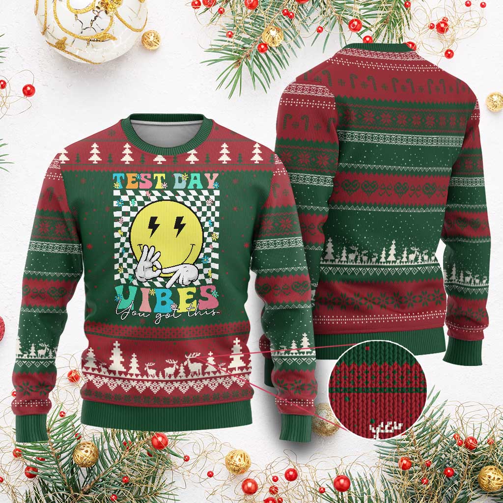 Test Day 67 Meme Ugly Christmas Sweater You Got This Testing Teacher Retro Grooves