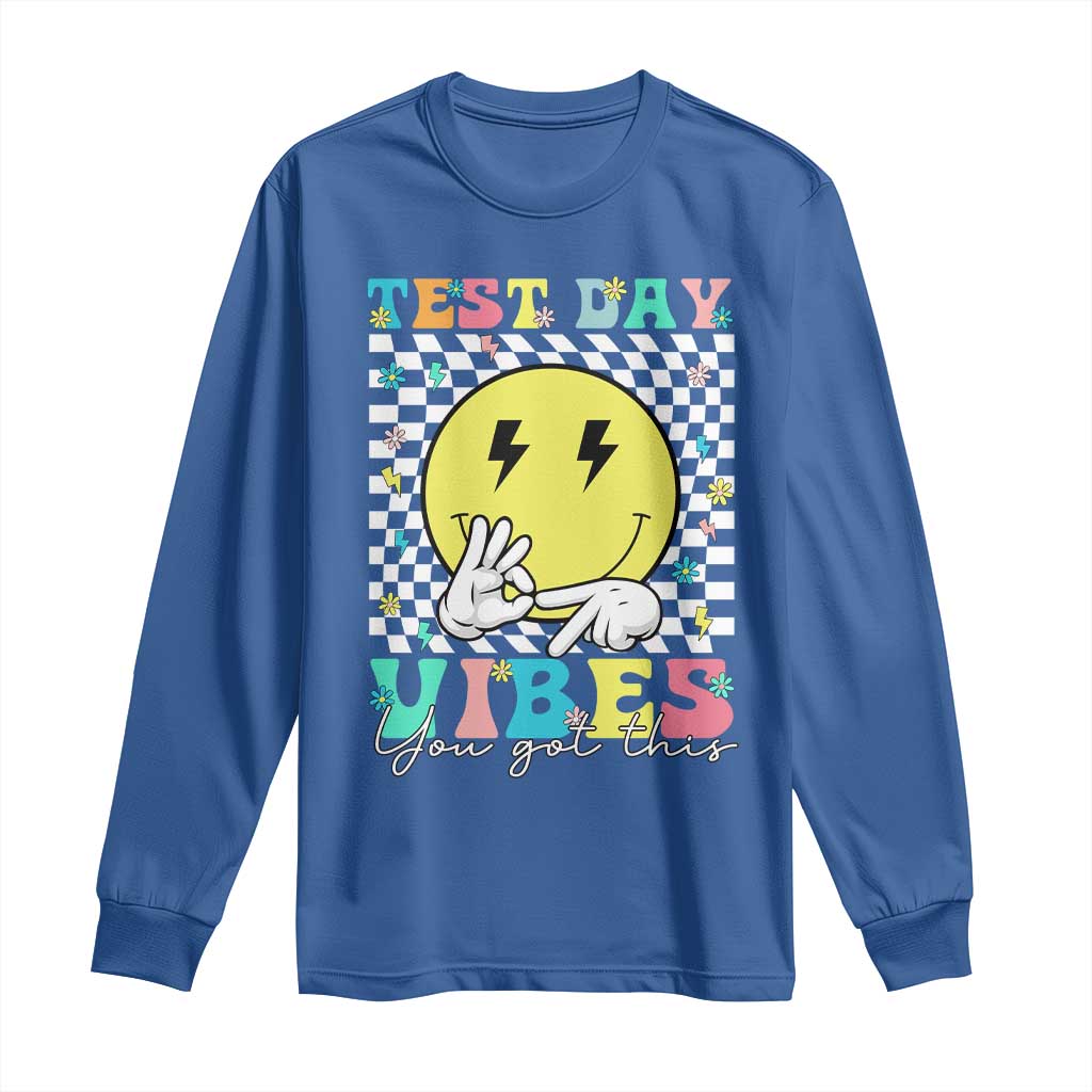 Test Day 67 Meme Long Sleeve Shirt You Got This Testing Teacher Retro Grooves