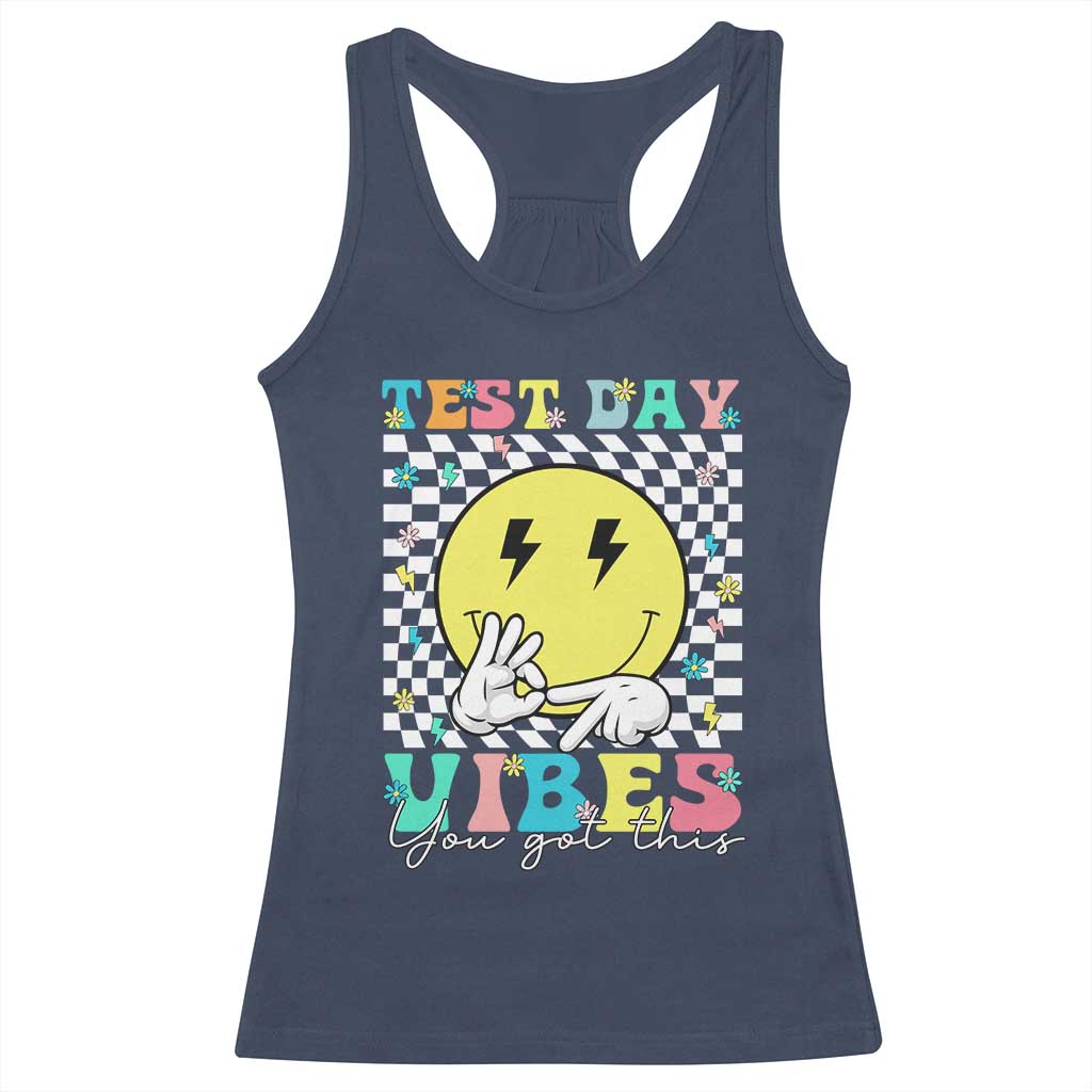 Test Day 67 Meme Racerback Tank Top You Got This Testing Teacher Retro Grooves