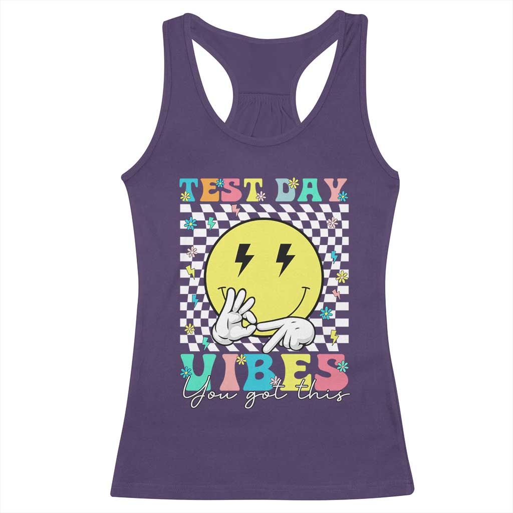 Test Day 67 Meme Racerback Tank Top You Got This Testing Teacher Retro Grooves
