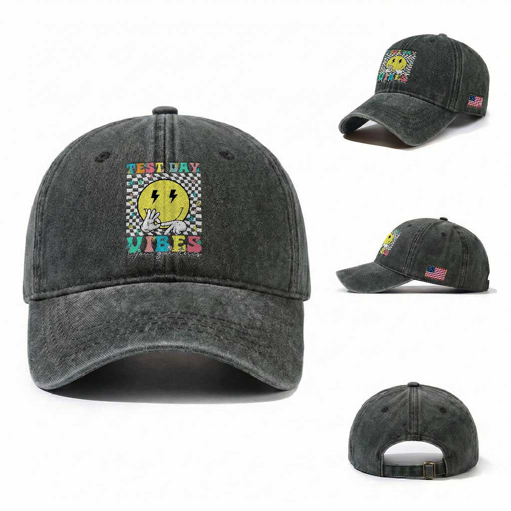 Test Day 67 Meme Washed Cotton Baseball Cap You Got This Testing Teacher Retro Grooves