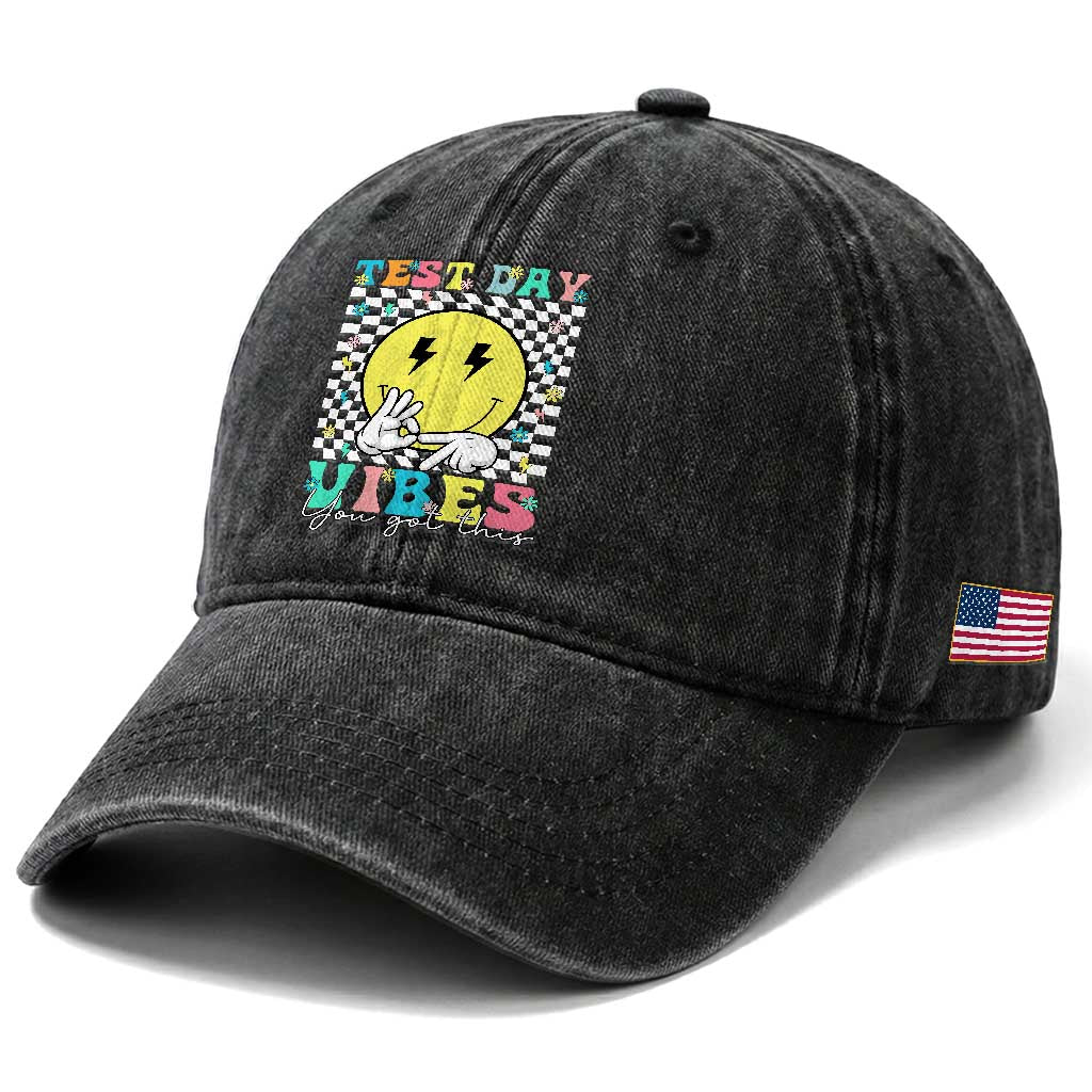 Test Day 67 Meme Washed Cotton Baseball Cap You Got This Testing Teacher Retro Grooves
