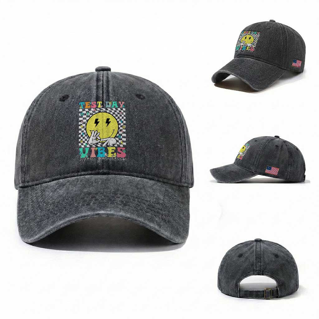 Test Day 67 Meme Washed Cotton Baseball Cap You Got This Testing Teacher Retro Grooves
