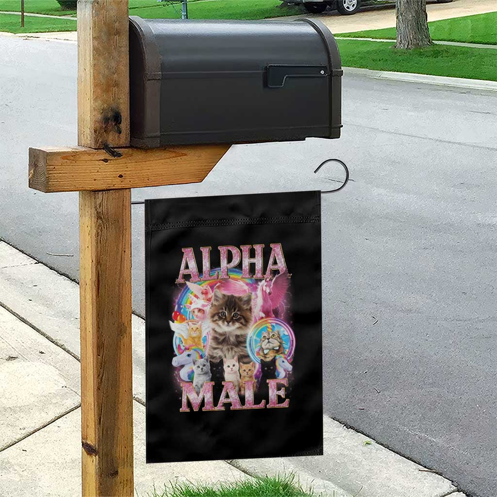 Alpha Male Cat Garden Flag Funny Rainbow Kitten Meme Bootleg