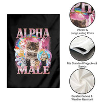 Alpha Male Cat Garden Flag Funny Rainbow Kitten Meme Bootleg