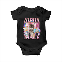 Alpha Male Cat Baby Onesie Funny Rainbow Kitten Meme Bootleg