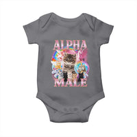 Alpha Male Cat Baby Onesie Funny Rainbow Kitten Meme Bootleg