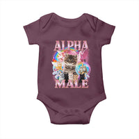 Alpha Male Cat Baby Onesie Funny Rainbow Kitten Meme Bootleg