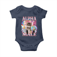 Alpha Male Cat Baby Onesie Funny Rainbow Kitten Meme Bootleg