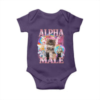 Alpha Male Cat Baby Onesie Funny Rainbow Kitten Meme Bootleg