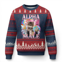 Alpha Male Cat Ugly Christmas Sweater Funny Rainbow Kitten Meme Bootleg