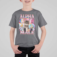 Alpha Male Cat T Shirt For Kid Funny Rainbow Kitten Meme Bootleg