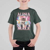 Alpha Male Cat T Shirt For Kid Funny Rainbow Kitten Meme Bootleg