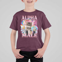 Alpha Male Cat T Shirt For Kid Funny Rainbow Kitten Meme Bootleg