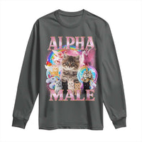 Alpha Male Cat Long Sleeve Shirt Funny Rainbow Kitten Meme Bootleg