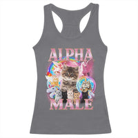 Alpha Male Cat Racerback Tank Top Funny Rainbow Kitten Meme Bootleg