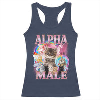 Alpha Male Cat Racerback Tank Top Funny Rainbow Kitten Meme Bootleg