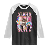 Alpha Male Cat Raglan Shirt Funny Rainbow Kitten Meme Bootleg