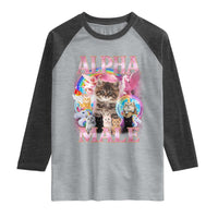 Alpha Male Cat Raglan Shirt Funny Rainbow Kitten Meme Bootleg