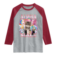 Alpha Male Cat Raglan Shirt Funny Rainbow Kitten Meme Bootleg