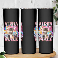 Alpha Male Cat Skinny Tumbler Funny Rainbow Kitten Meme Bootleg