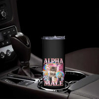 Alpha Male Cat Skinny Tumbler Funny Rainbow Kitten Meme Bootleg